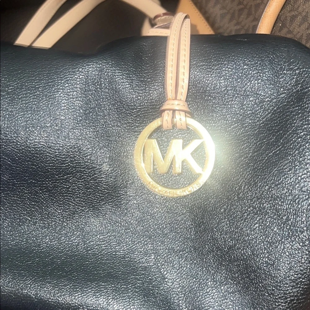 Michael Kors Black and Tan Shoulder Bag